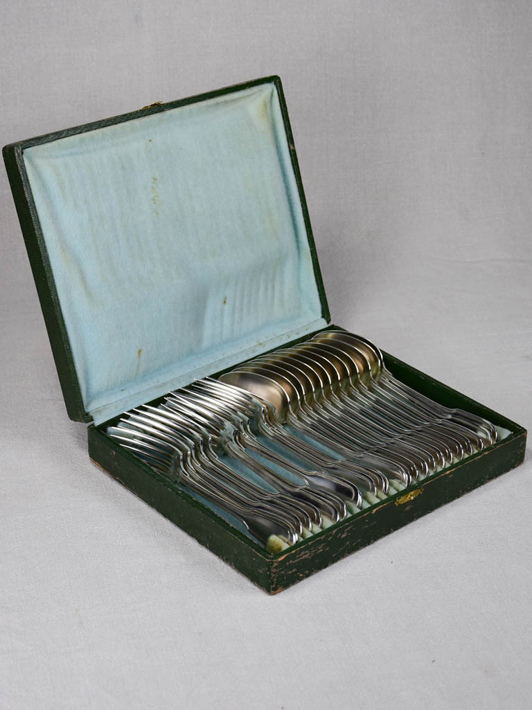 Set of 12 silver plate dessert spoons and dinner forks