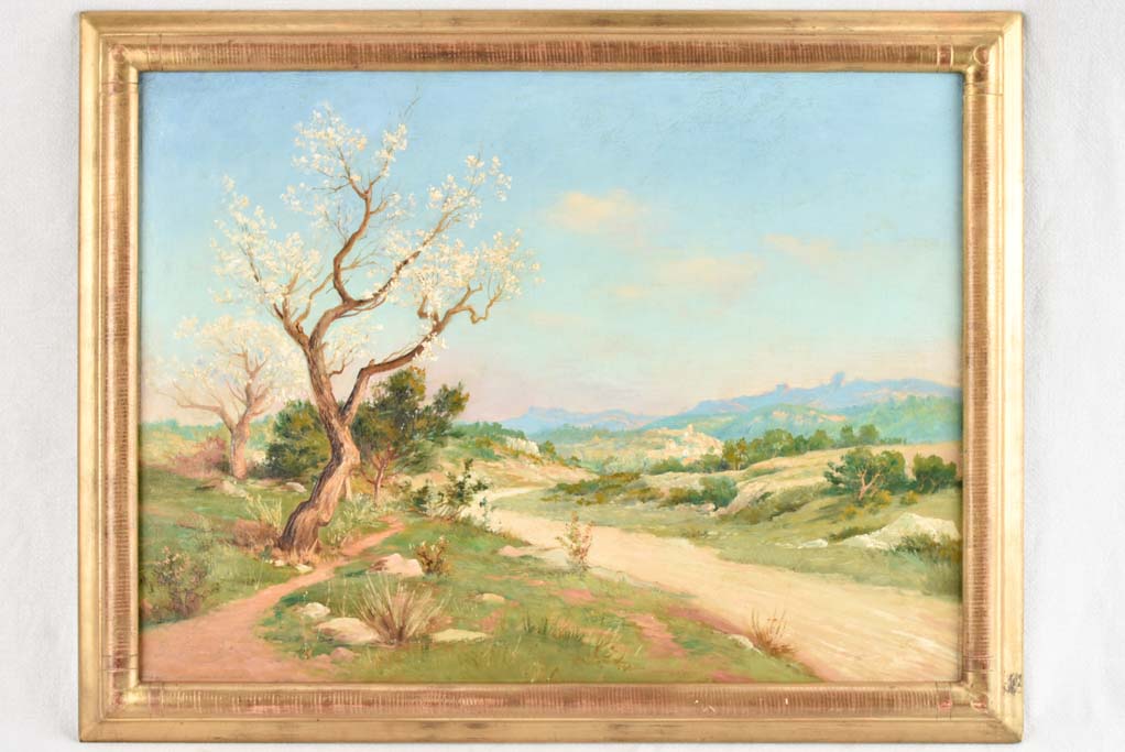 Spring landscape with country road - Berriat Pierre (1827-1903) - 22¾" x 29½"