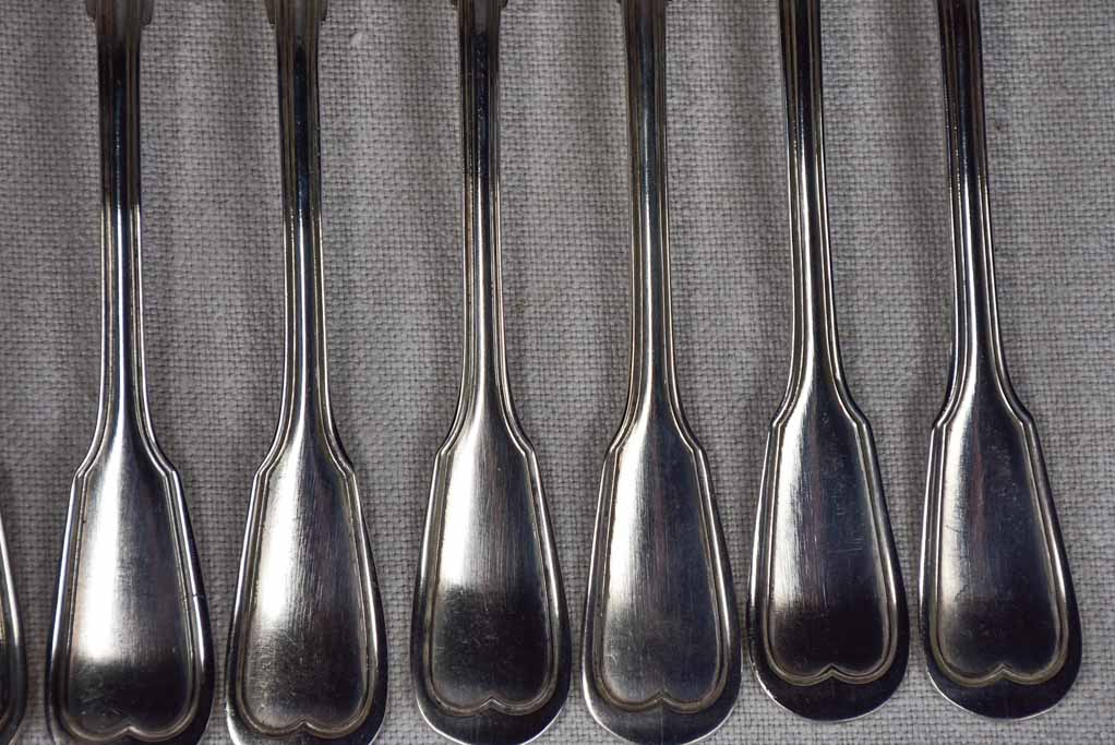 Set of 12 silver plate dessert spoons and dinner forks