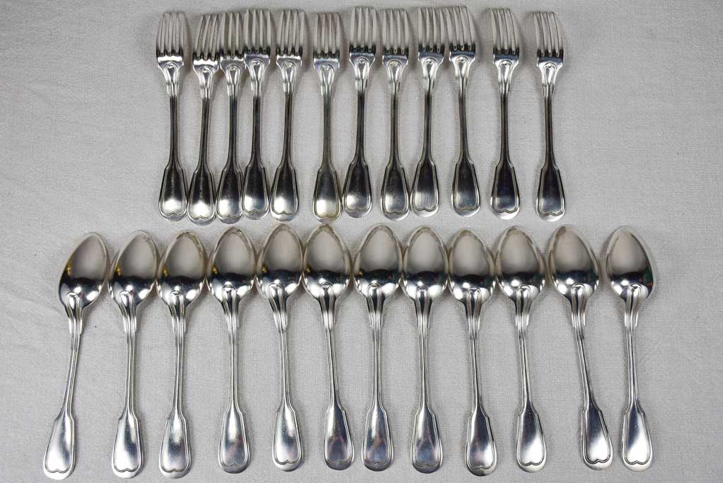 Set of 12 silver plate dessert spoons and dinner forks