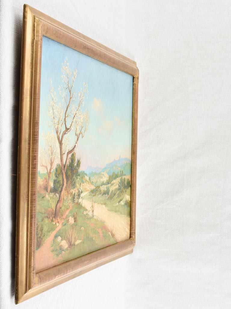 Spring landscape with country road - Berriat Pierre (1827-1903) - 22¾" x 29½"