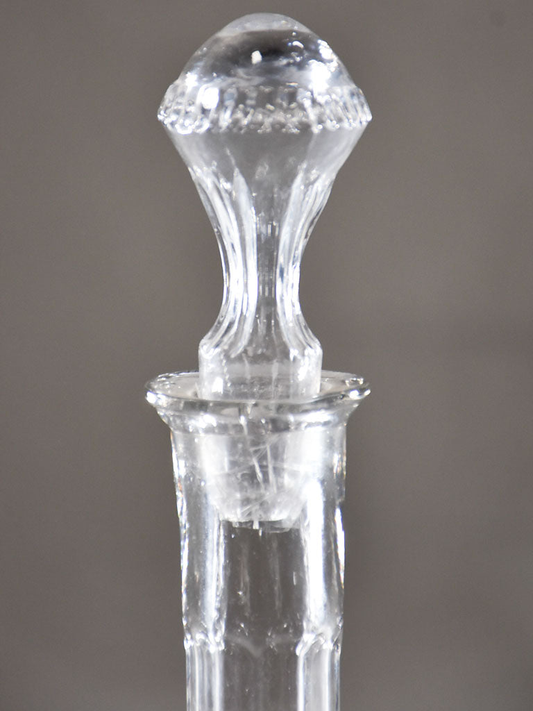 Small vintage French liqueur decanter with ribbed detail