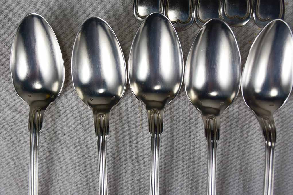 Set of 12 silver plate dessert spoons and dinner forks