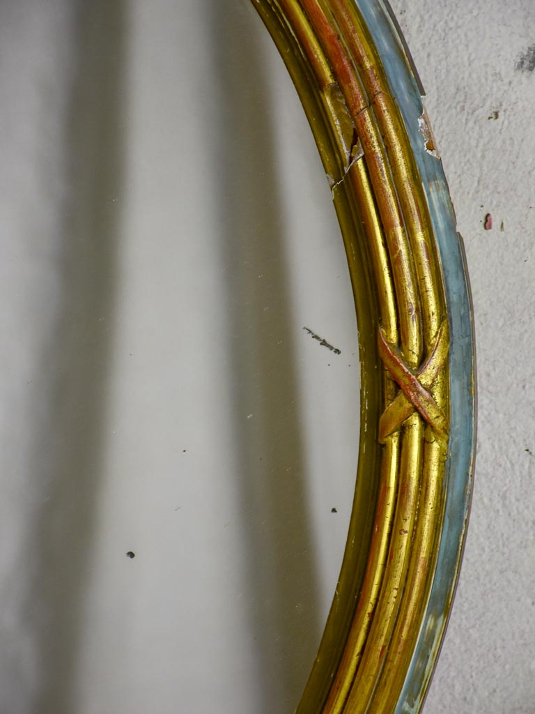 Oval Louis XVI mirror with bow 23¾" x 30"