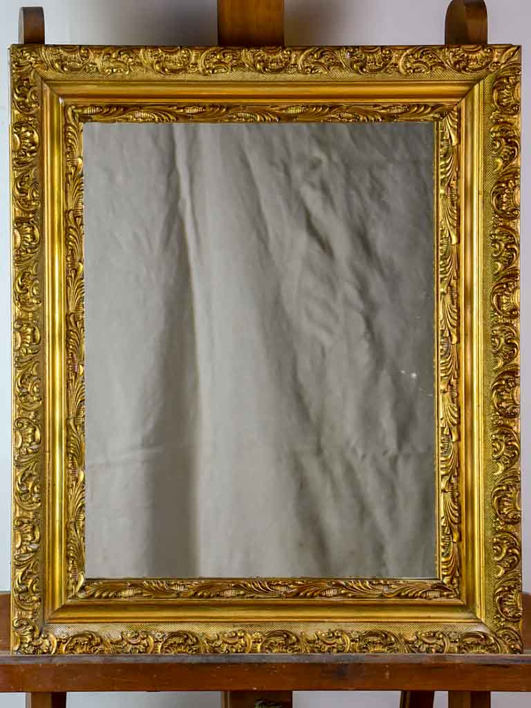 Pretty antique French mirror with decorative frame 21¼" x 25¼"