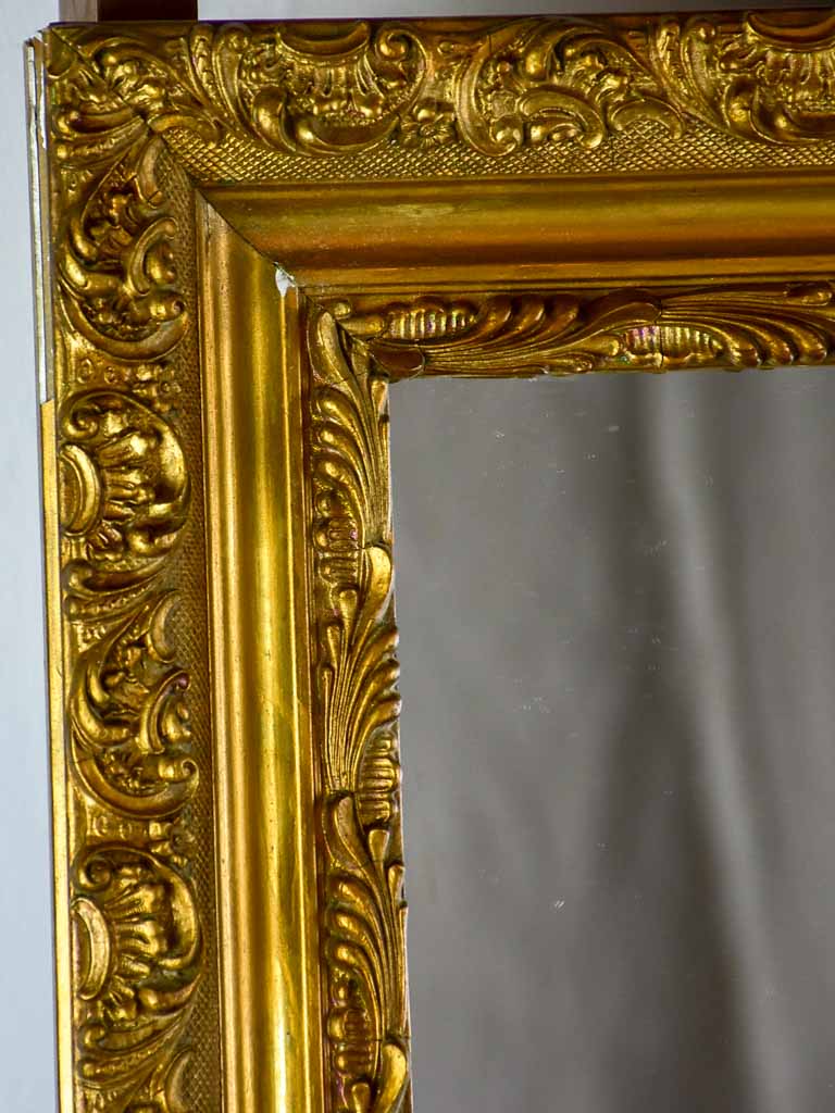 Pretty antique French mirror with decorative frame 21¼" x 25¼"