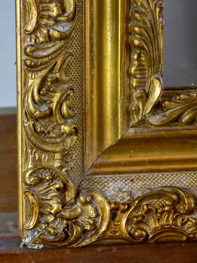 Pretty antique French mirror with decorative frame 21¼" x 25¼"