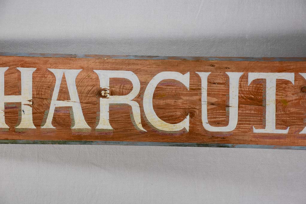 Large antique French Charcuterie sign 7'8"