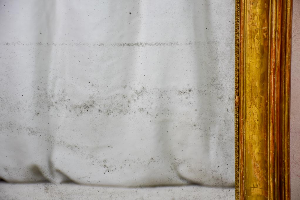 Large Louis Philippe mirror with decorative gilded frame 29½" x 51½"