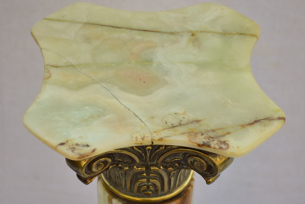 Mid century Alabaster and bronze display pedestal 37½"