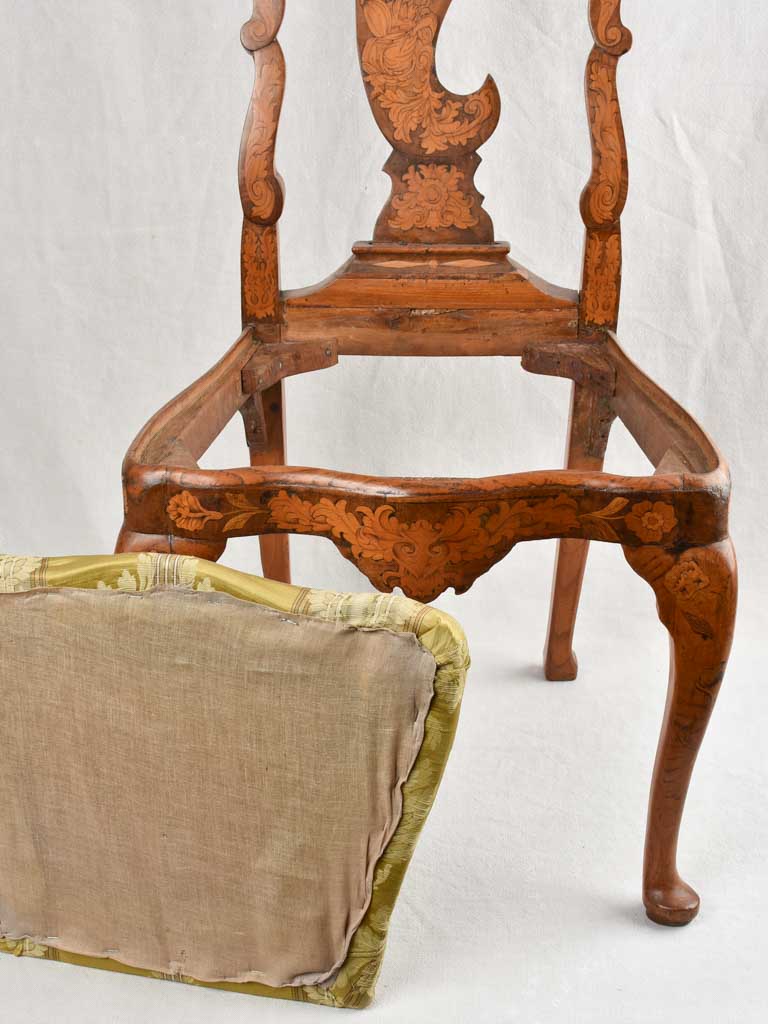 Pair of 18th century Dutch Chairs w/ marquetry