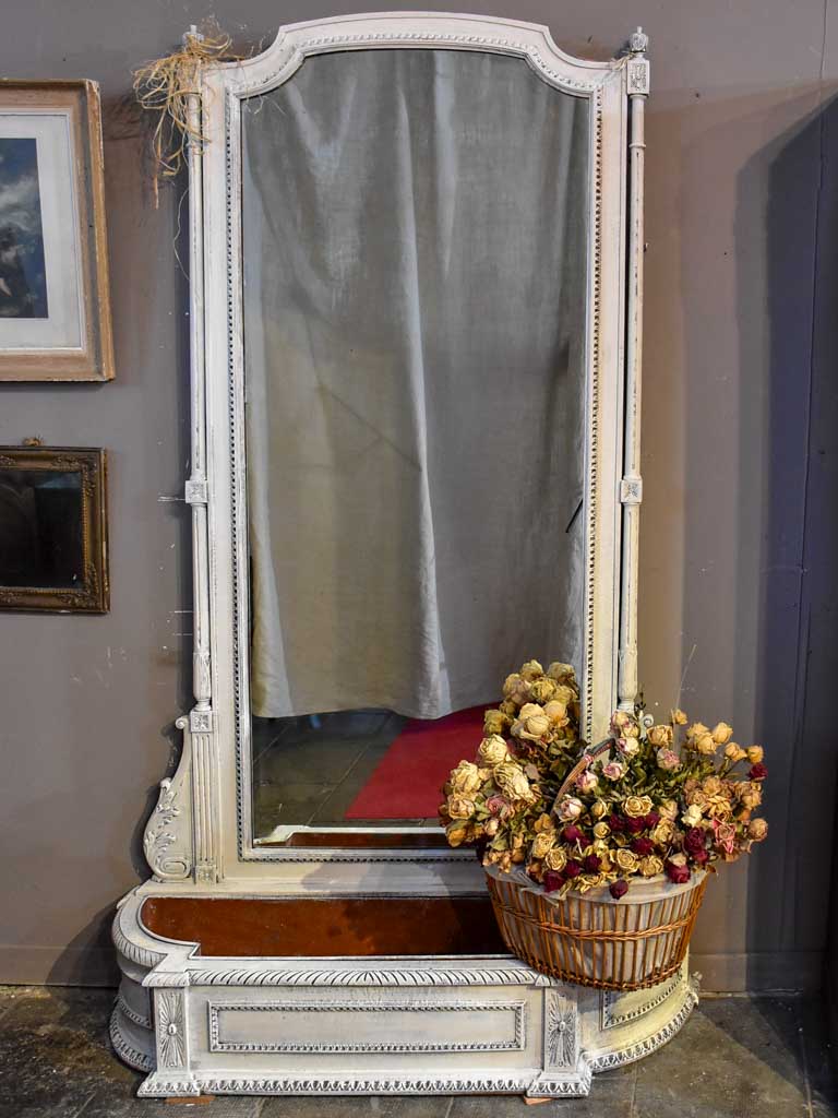 19th Century French jardiniere and mirror for an entry foyer 50" x 84¼"
