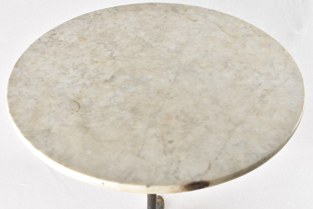 Antique cast iron bistro table with marble top