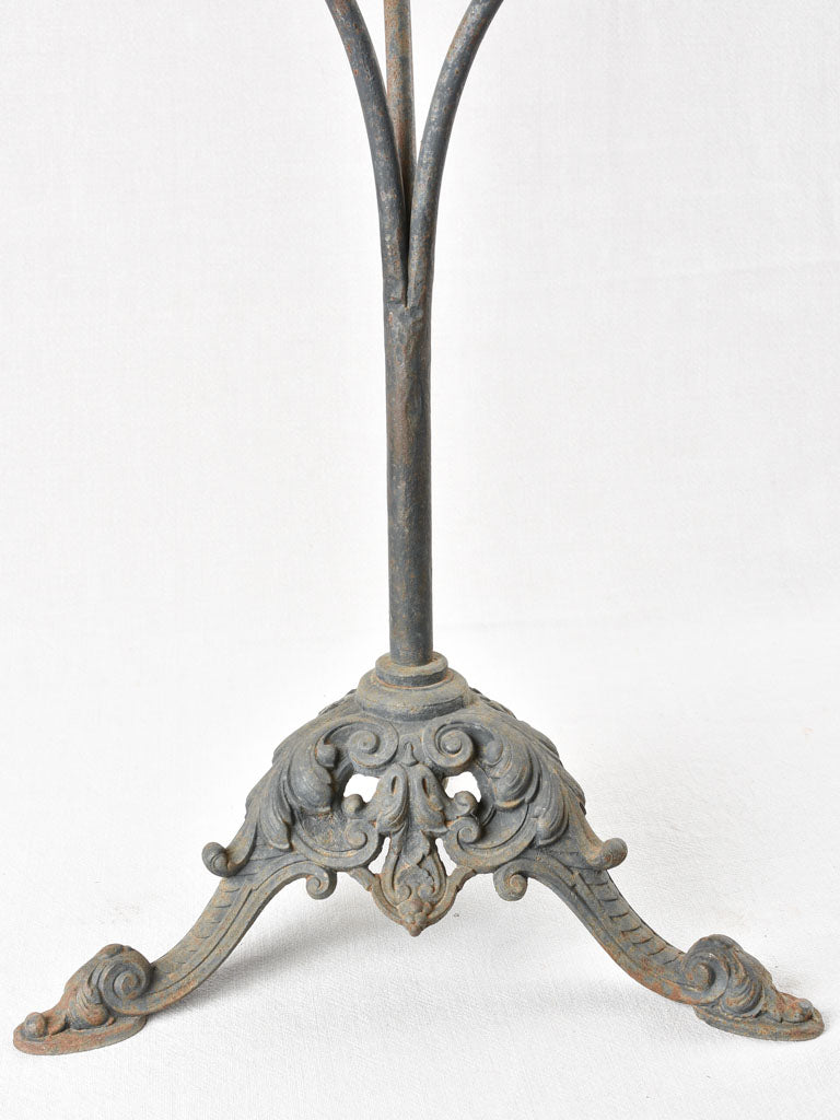 Antique cast iron bistro table with marble top