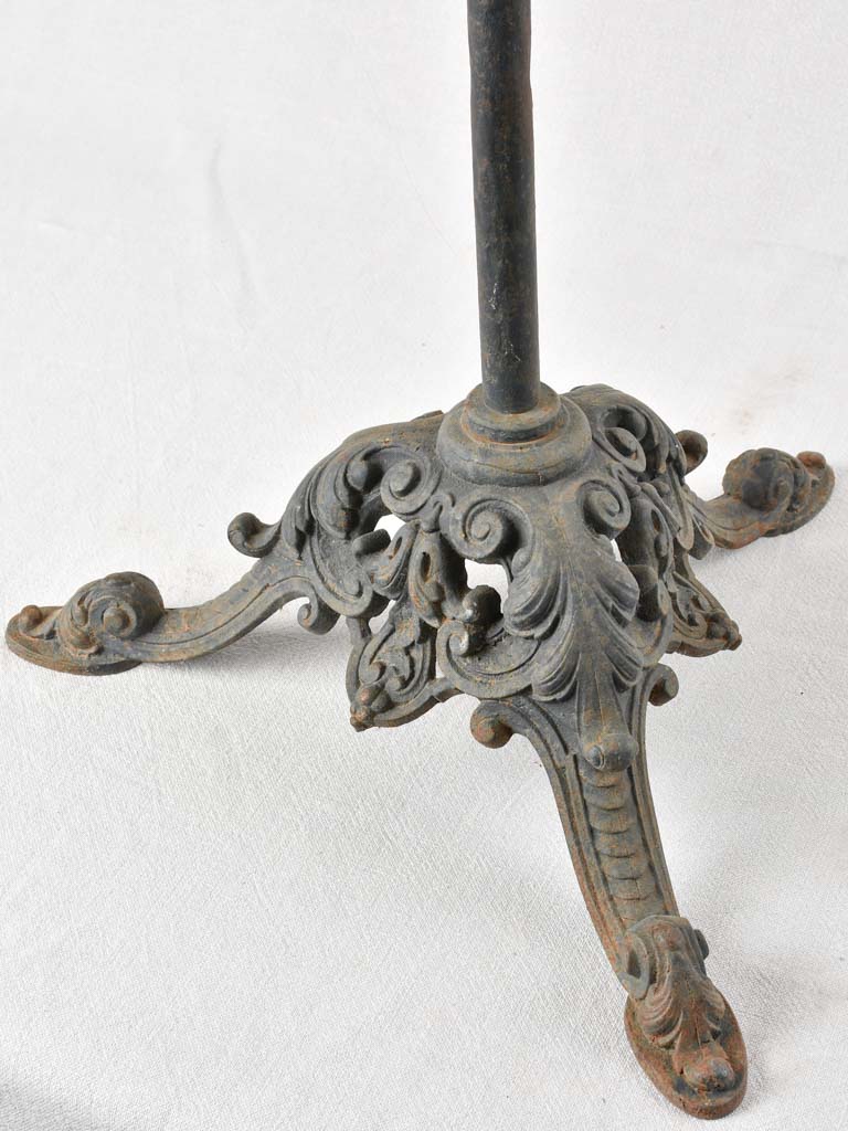 Antique cast iron bistro table with marble top
