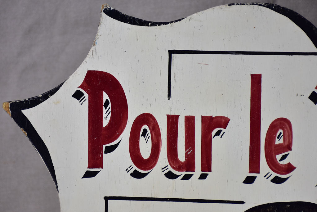 Large mid-century French roast chicken sign