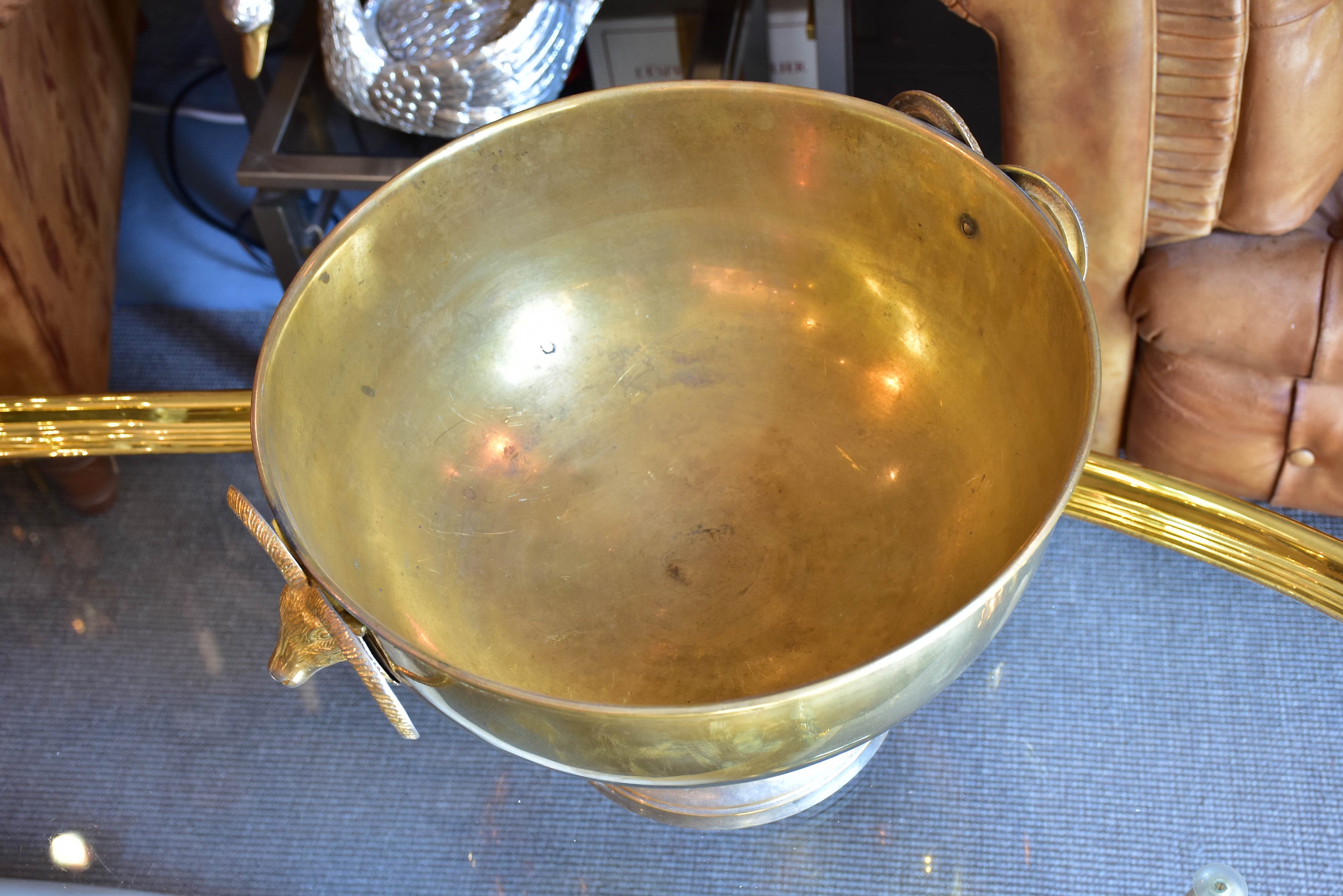 Champagne bucket, ornate handles, large, vintage