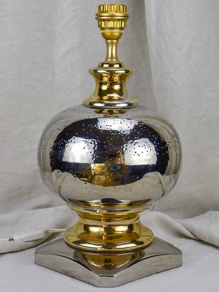 Round vintage metallic ceramic lamp base 1/2