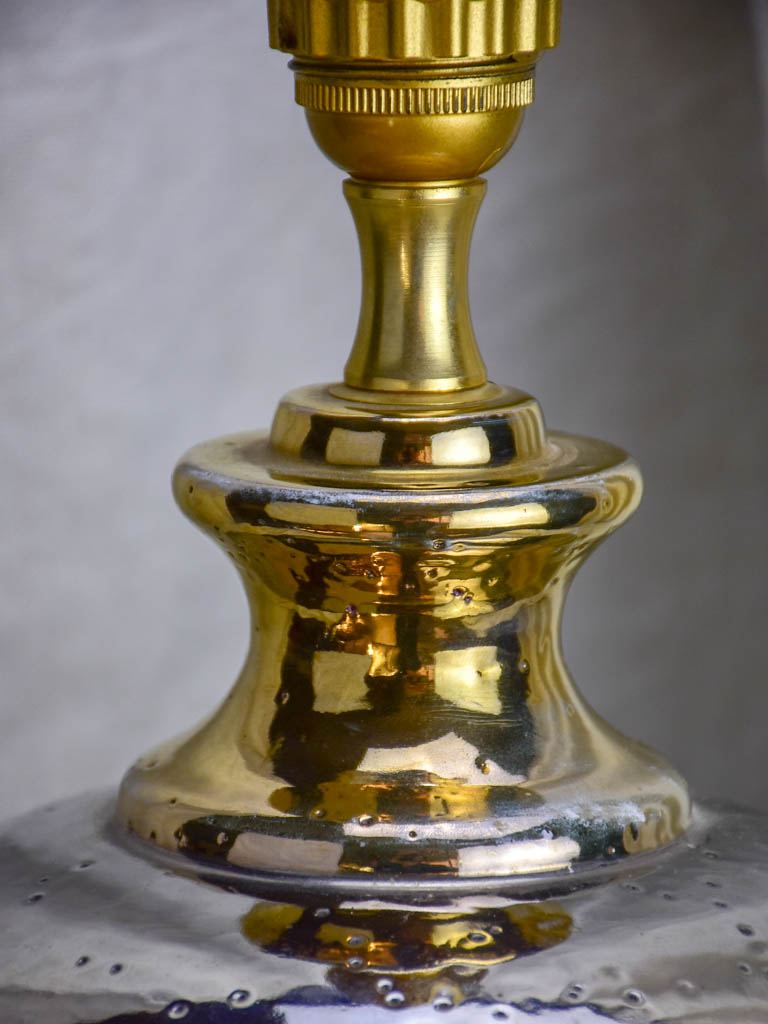 Round vintage metallic ceramic lamp base 1/2