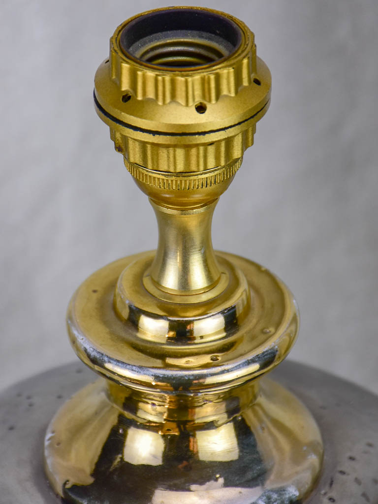 Round vintage metallic ceramic lamp base 1/2