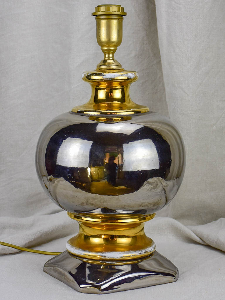 Round vintage metallic ceramic lamp base 2/2