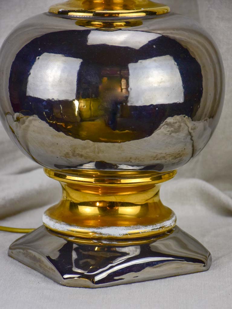 Round vintage metallic ceramic lamp base 2/2