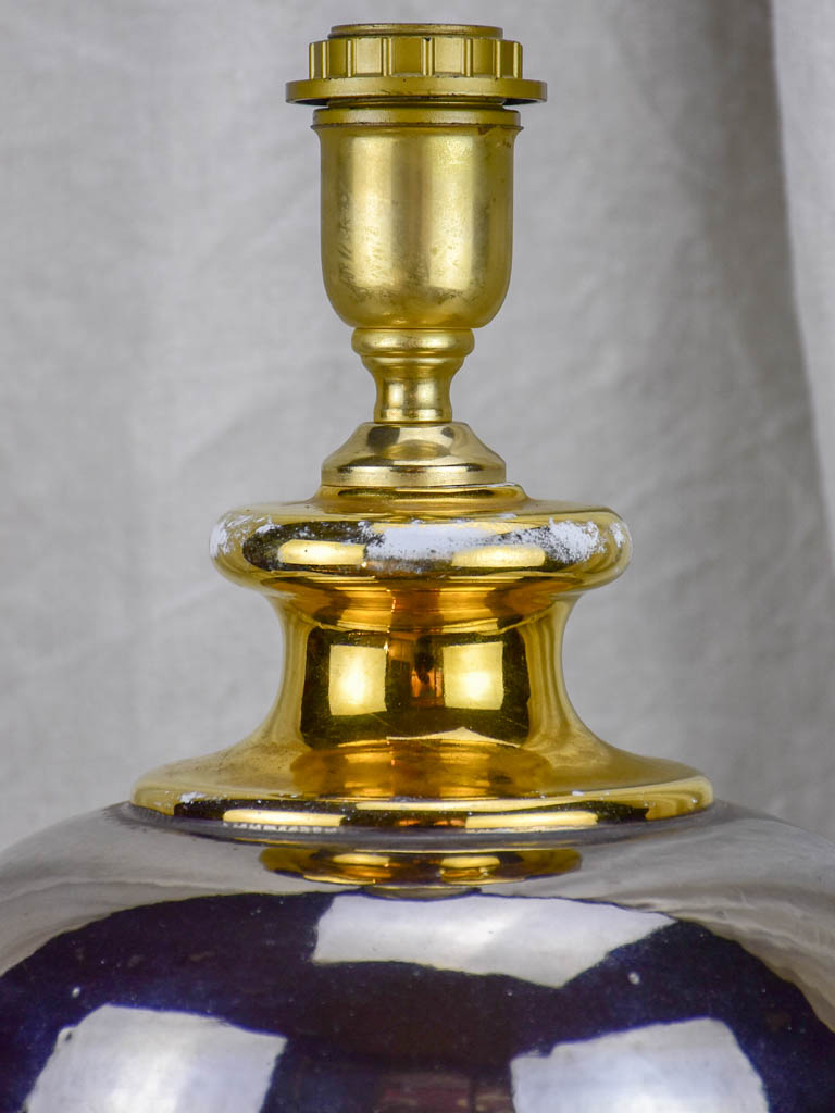 Round vintage metallic ceramic lamp base 2/2