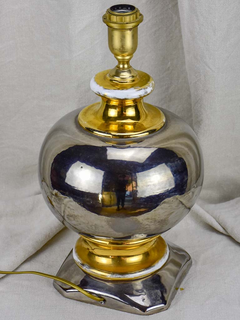 Round vintage metallic ceramic lamp base 2/2