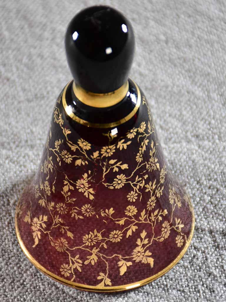 Elegant dark purple glass counter bell