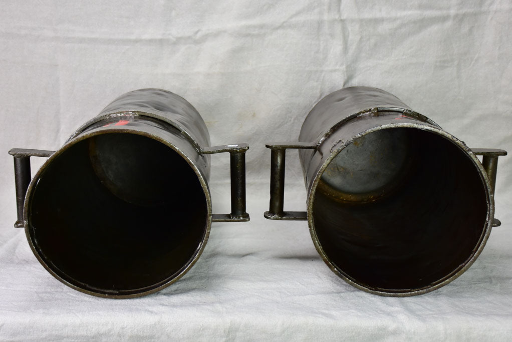 Pair of industrial recipient buckets from a watch factory 20¾"