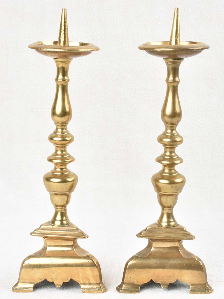 Pair of 17th century French candlesticks - bronze 11¾"