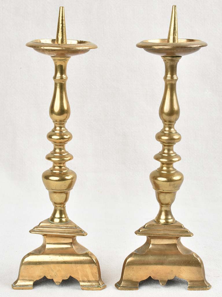 Pair of 17th century French candlesticks - bronze 11¾"