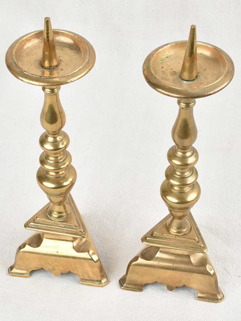 Pair of 17th century French candlesticks - bronze 11¾"