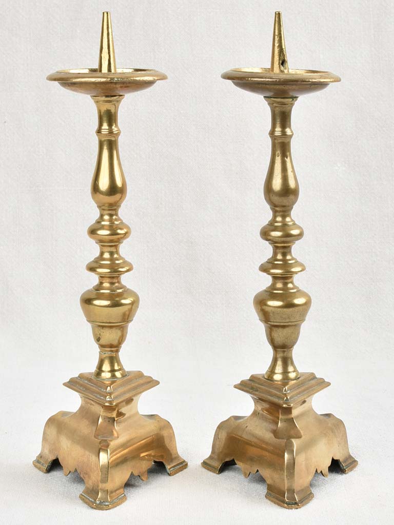 Pair of 17th century French candlesticks - bronze 11¾"