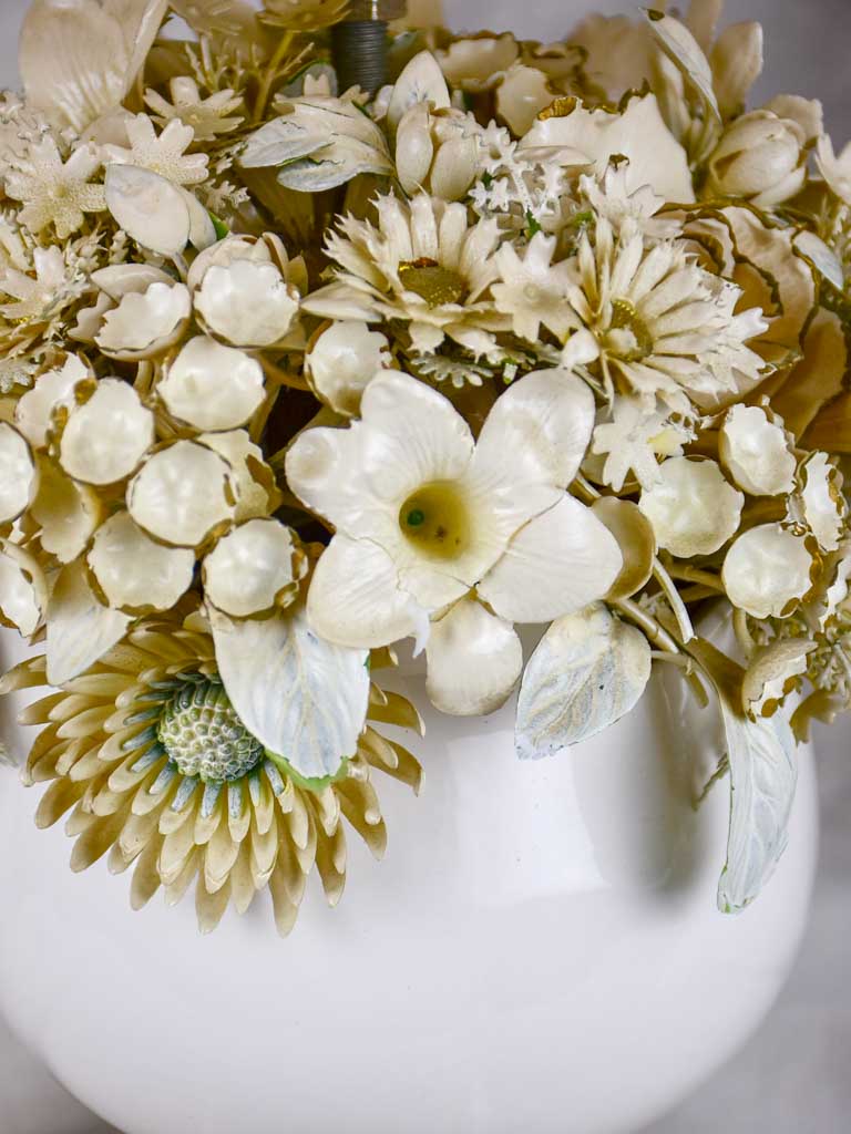 Pair of vintage flower bouquet lamp bases