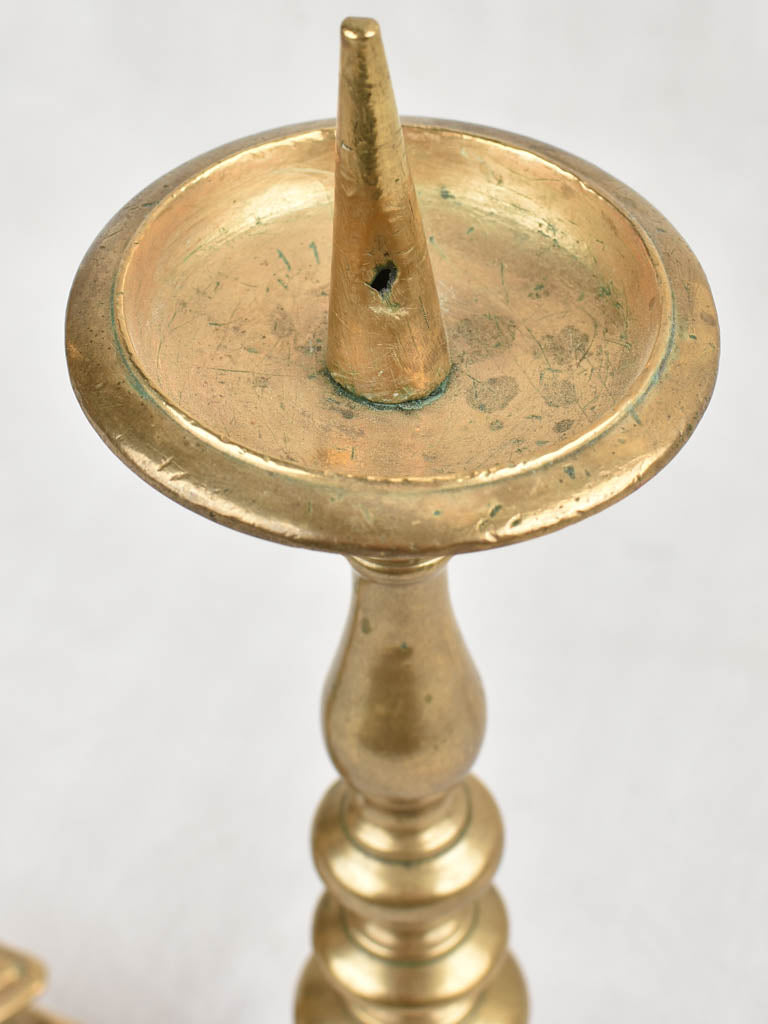 Pair of 17th century French candlesticks - bronze 11¾"