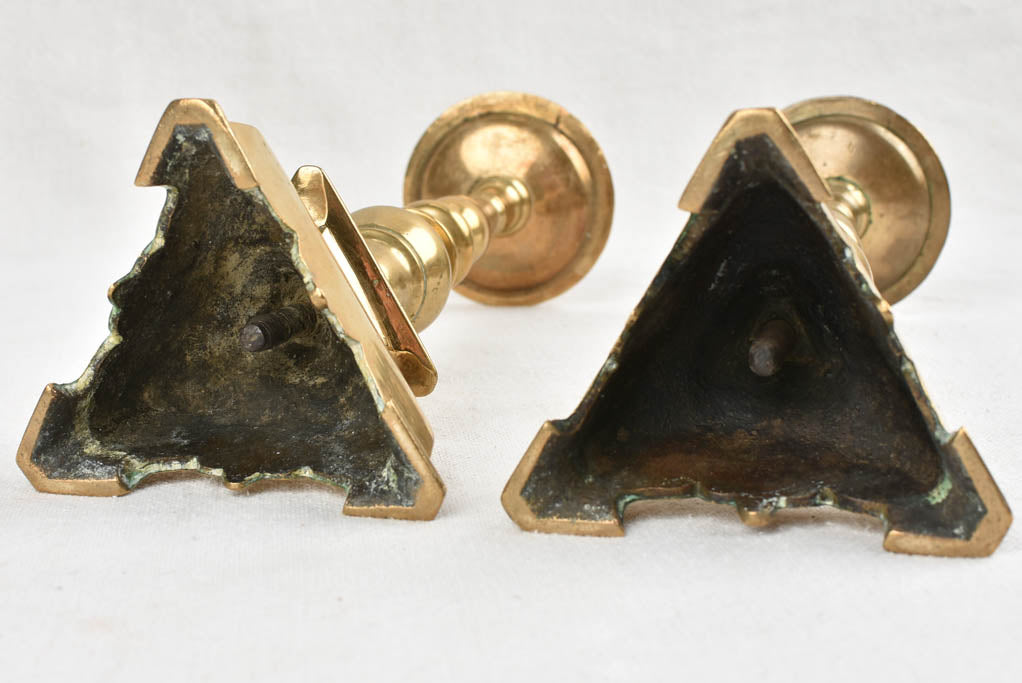 Pair of 17th century French candlesticks - bronze 11¾"