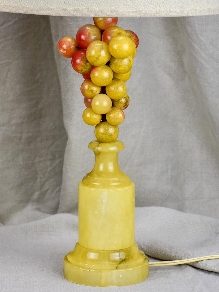 Pair of mid-century Italian alabaster lamps - grapes