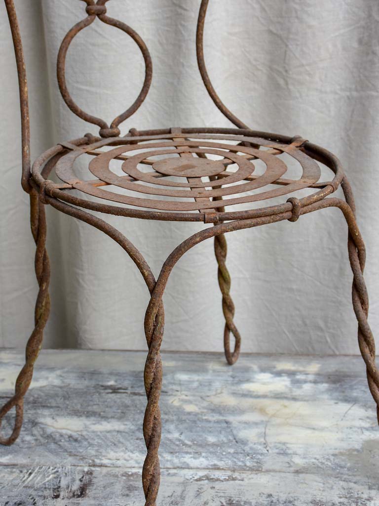 Antique French target garden chair