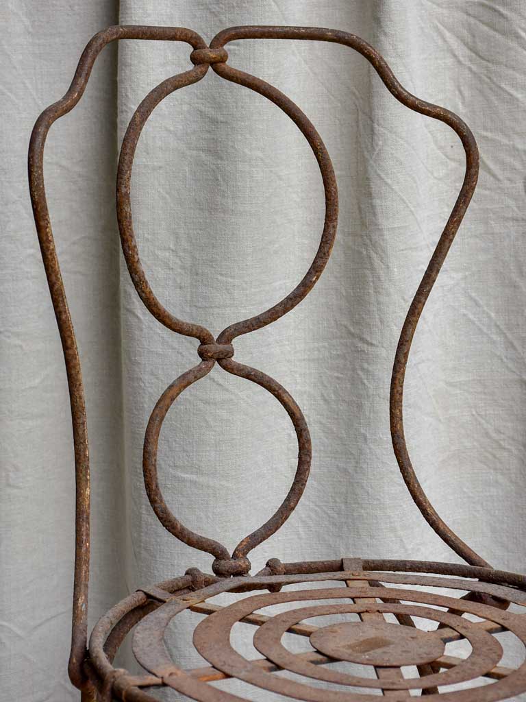 Antique French target garden chair
