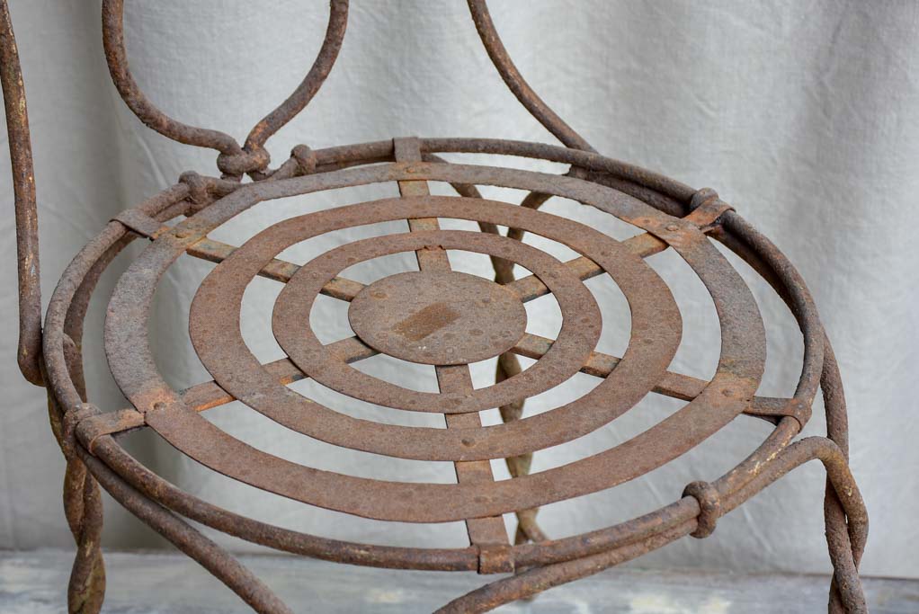 Antique French target garden chair
