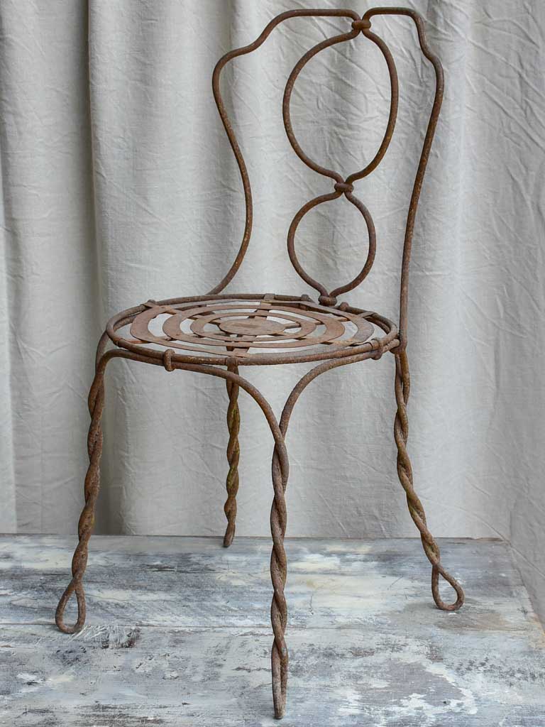 Antique French target garden chair