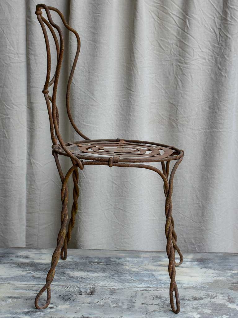 Antique French target garden chair