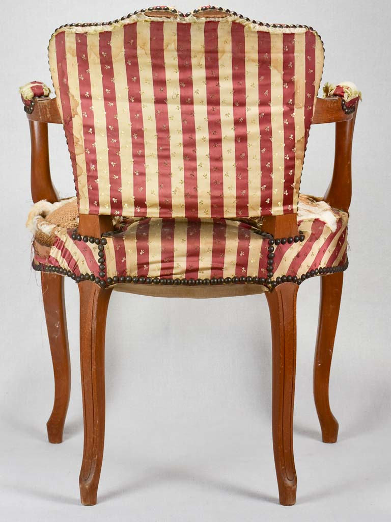 Rustic petite Louis XV-style armchair