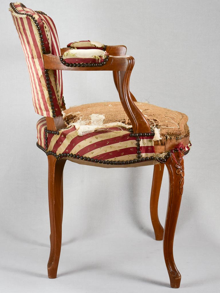 Rustic petite Louis XV-style armchair