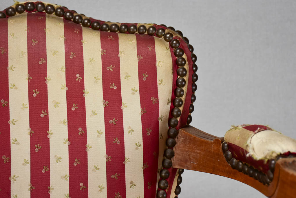 Rustic petite Louis XV-style armchair