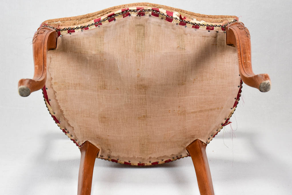 Rustic petite Louis XV-style armchair