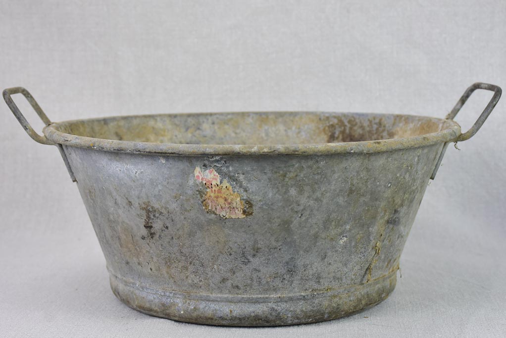Collection of 4 rustic French zinc wash basins