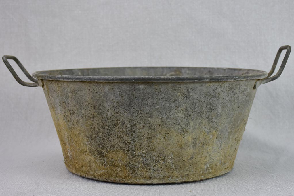Collection of 4 rustic French zinc wash basins