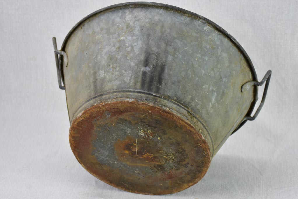 Collection of 4 rustic French zinc wash basins